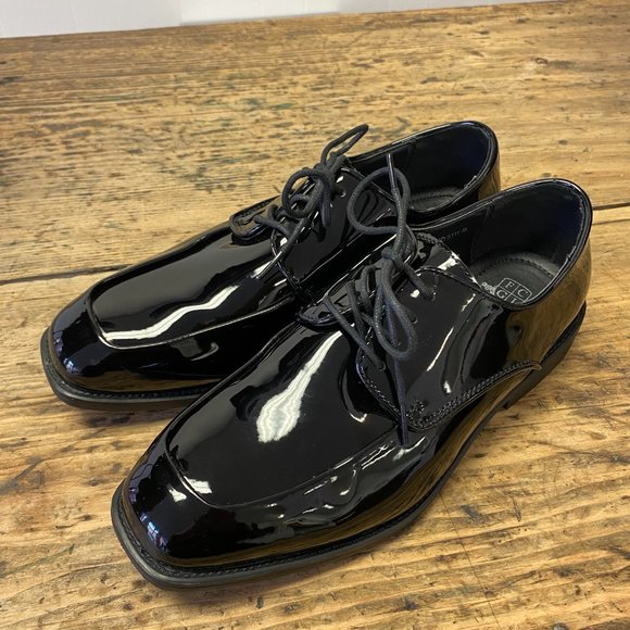 Men's Black Square Toe Tuxedo Shiny Formal Wedding Dress Business Lace up Shoes - Picture 6 of 7